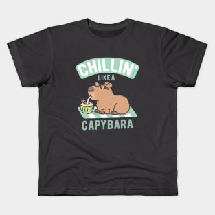 Chillin like a Capybara Funny Kids T-Shirt